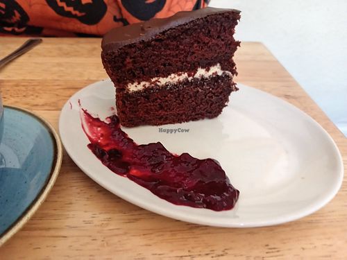 Chocolate Cake at Goji Vegetarian Cafe and Deli in York