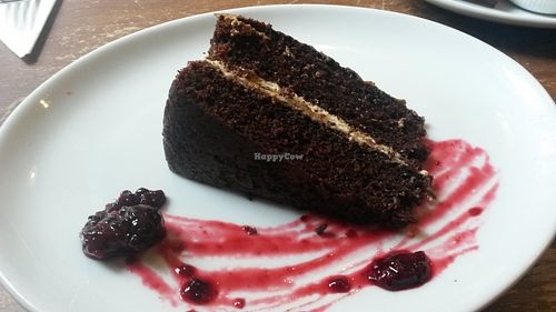 Chocolate mocha cake at Goji Vegetarian Cafe and Deli in York