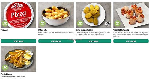 vegan options at Papa John's - Johan Huizingalaan in Amsterdam