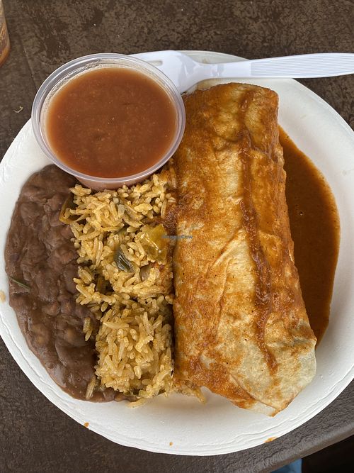 Outside wet tofu burrito  at Island Taco in Waimea