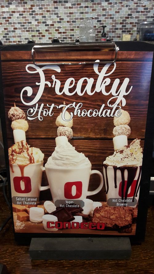 Menu, middle one marked vegan at Condeco in Malmo