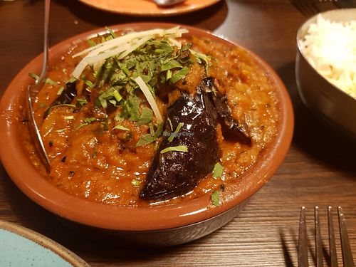 Harappa smoked aubergine at My Delhi Indian Street Food in Newcastle Upon Tyne