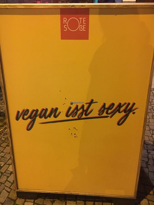 sign at the outside  at Rote Soße in Leipzig