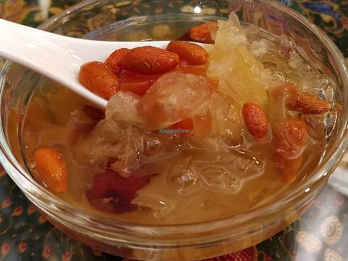 dessert - white fungus, red dates, papaya, wolfberries  at Coco Veggie Nonya Cuisine 椰素林 in Central Singapore