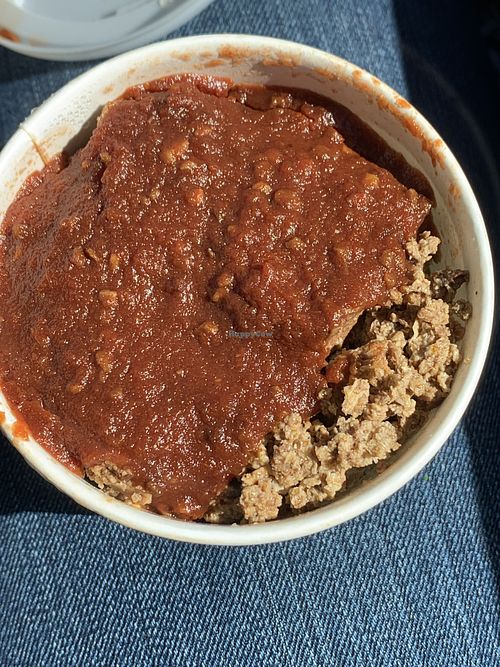 Vegan brisket  at Vegan Mob in Oakland