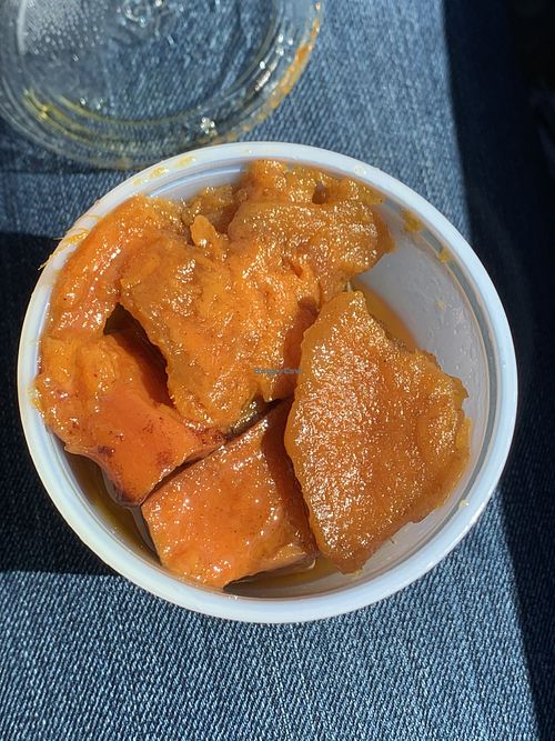 Candy yams at Vegan Mob in Oakland