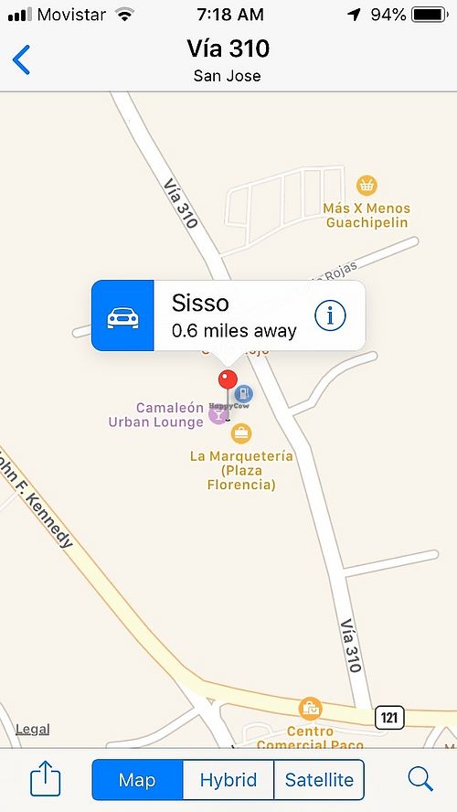 Map of destination at Sisso Taste of Jerusalem in San Jose