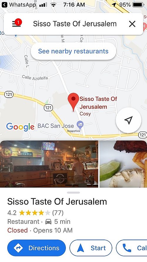 Another map at Sisso Taste of Jerusalem in San Jose