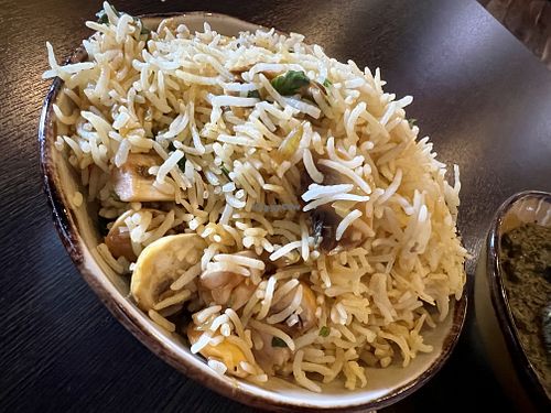 Mushrooms rice  at Namaste Delhi in Aberdeen
