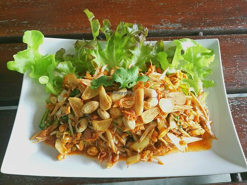 Banana Blossom Salad, the only vegan one at Coconuts in Krabi