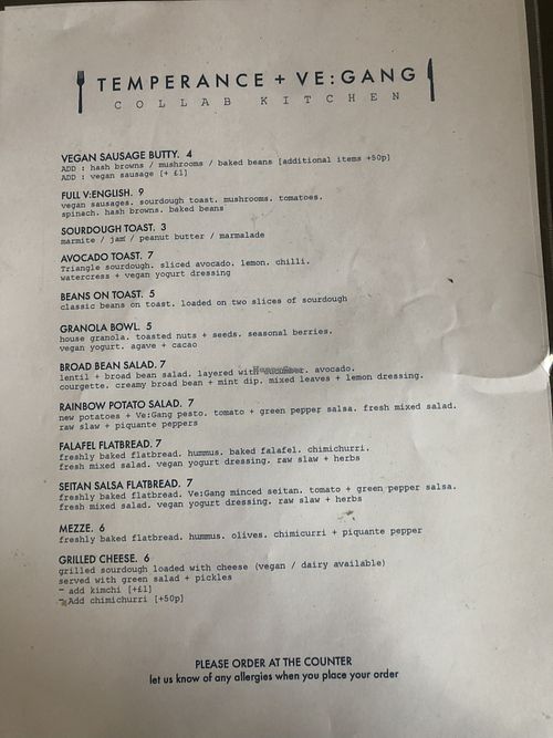 Food mostly vegan just with dairy cheese option at Temperance in Halifax