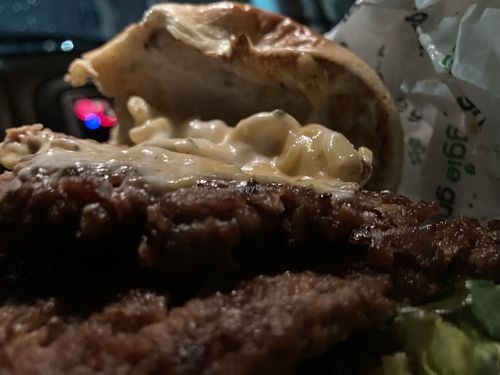 The double mac in special  at Veggie Grill by Next Level in Burbank