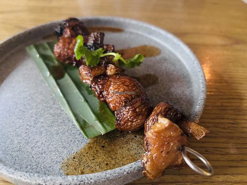 Mushroom skewer  at Plantasia in Mexico City