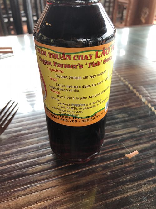 Vegan fish sauce at Thuan Chay Lao Nong 3 in Mui Ne