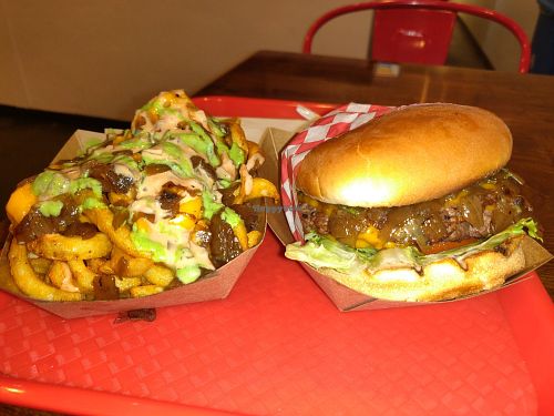 Vegan Burger and Curly Fries at VOWburger in Los Angeles