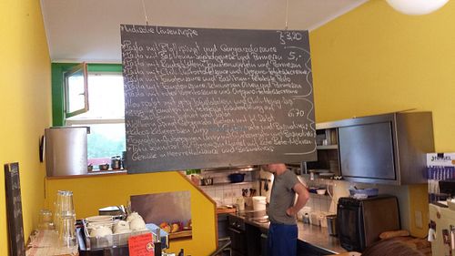 The restaurant and menu for the day at Veg Out in Hamburg