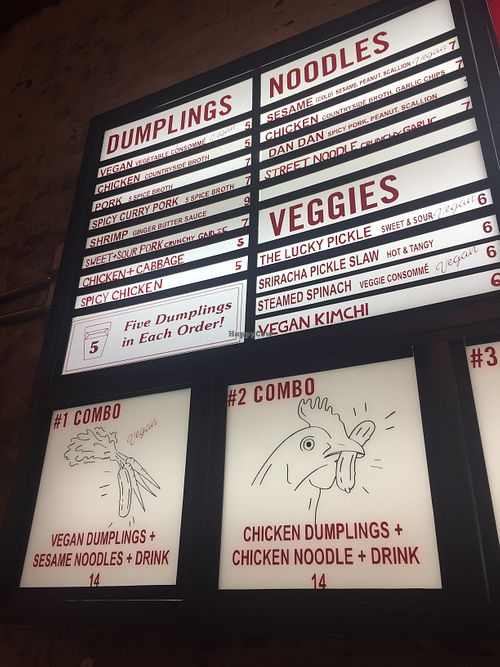 Menu at Lucky Pickle Dumpling Co in New York City