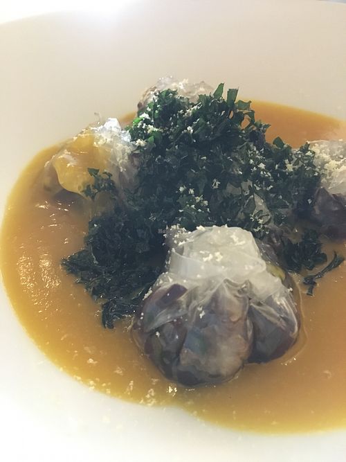 Vege dumplings (vegan main dish) at Borneo in Kuala Lumpur