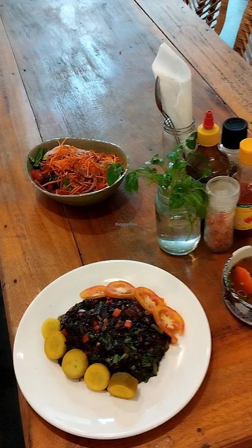 First meal: fried rice and garden salad (I requested black rice instead of white) at Sacred Lotus Cafe in Phnom Penh