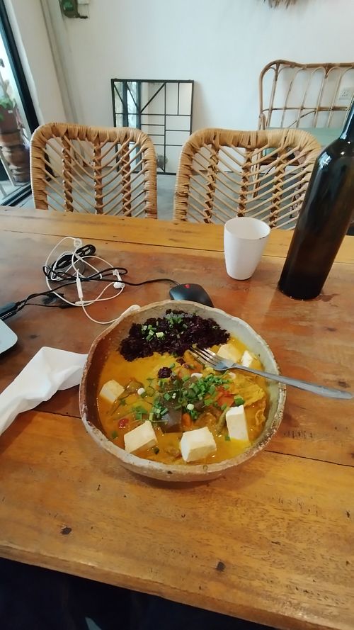 Khmer style curry and rice (my second or third meal, I forget) at Sacred Lotus Cafe in Phnom Penh