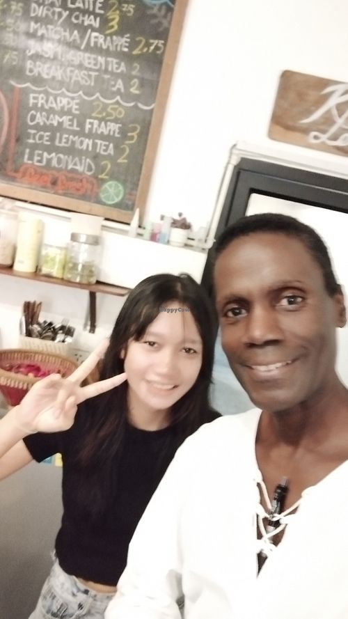 Nita (friendly staff) at Sacred Lotus Cafe in Phnom Penh