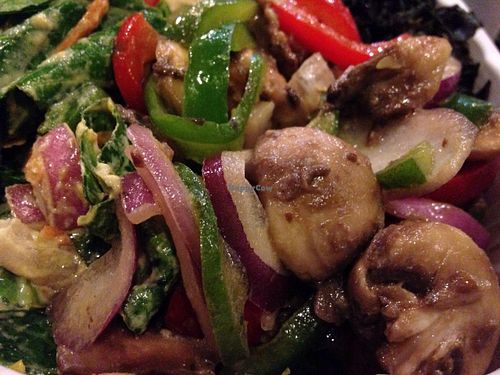 Cold sides- marinated mushrooms at NuVegan in Washington