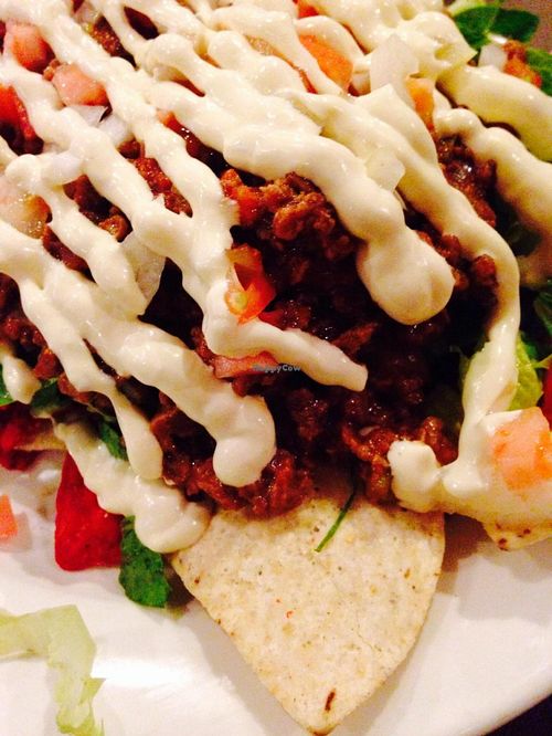 Soy crumble beef taco salad at NuVegan in Washington