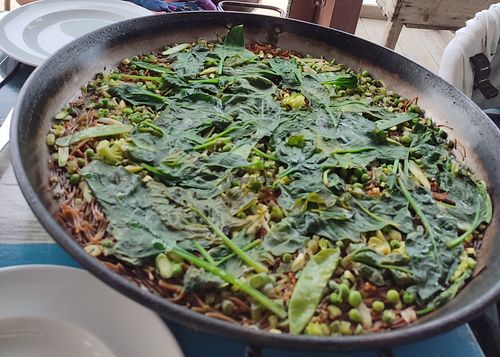 Vegan Fideuá Green Veg at Xiringuito Escribà in Barcelona