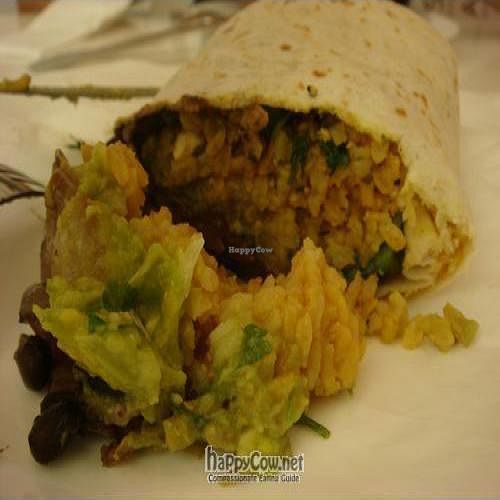 MY VEGAN DOLORES BURRITO WITH vegan guacamole. at Dolores in Berlin