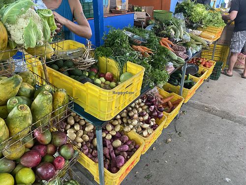 The main organic fruit/veg vendor. Organic is located ONLY on the right side as you enter the main entrance   at Farmers' Market in Puerto Viejo De Talamanca