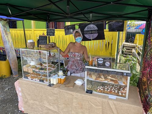 All vegan food stall (mainly Italian-based).  at Farmers' Market in Puerto Viejo De Talamanca
