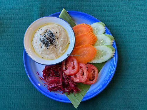 Hummus plate at Free Bird Cafe in Chiang Mai