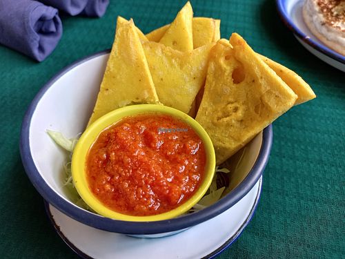 Chickpea tofu pieces at Free Bird Cafe in Chiang Mai