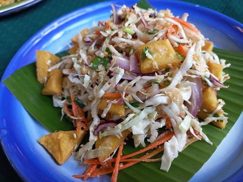Crispy chickpea tofu salad at Free Bird Cafe in Chiang Mai