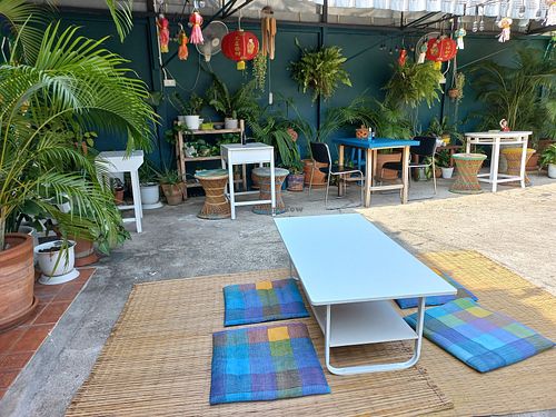 Outside seating at Free Bird Cafe in Chiang Mai