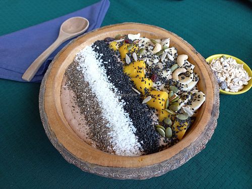 Cacao bowl at Free Bird Cafe in Chiang Mai