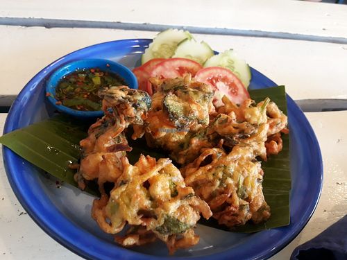 Pennywort fritters at Free Bird Cafe in Chiang Mai