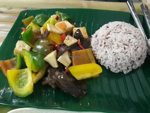 Fried sweet peppers at CMU Vegan - Kinphak Cafe in Chiang Mai