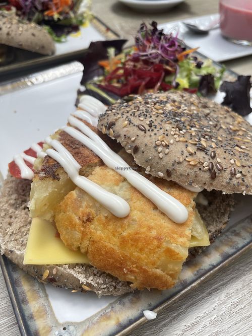 Breakfast sandwich with frittata   at Veganitessen in Sevilla