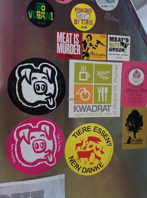 Animal rights messages at Veganitessen in Sevilla