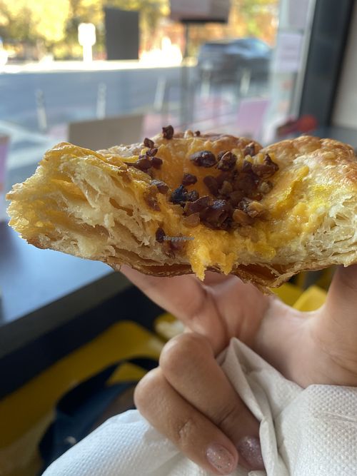 Yummy 😋 Danish with Vegan Bacon, Egg, and Cheeeese  at Sticky Fingers Bakery in Washington