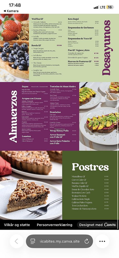 Vegan lunch options as well as a lot of grocery products thar are vegan 🌱 They have smoothie bowls, cakes and toast/sandwich. And you can buy frozen burgers, tortellini etc.  at Organica in Panama City