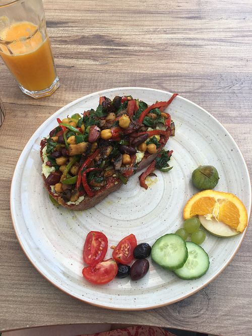 Avocado Toast with lots of veggies  at Gypsy Kitchenette in Kas