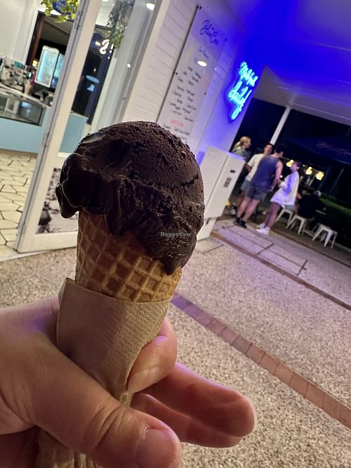 Dark chocolate sorbet - yum!  at Blue Cow in Port Macquarie