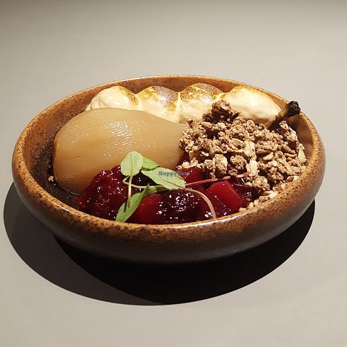 Pear and cranberry crumble at Terrace in South East London