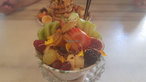 Yoghurt and fruit at Mama Carmen's Coffee & Bakery in Mallorca