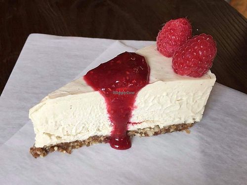 Raw Raspberry Cheesecake at The Hangry Herbivore in Marshall