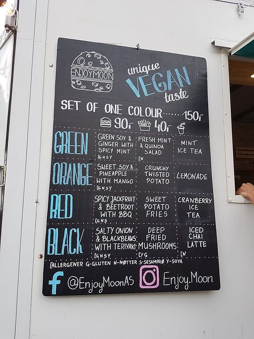 Meny at Enjoy Moon in Oslo