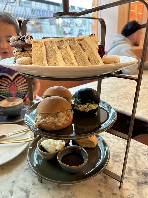 Vegetarian afternoon tea  at Cutter & Squidge in London