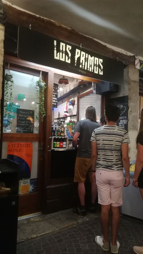 Front door at Los Primos in Annecy